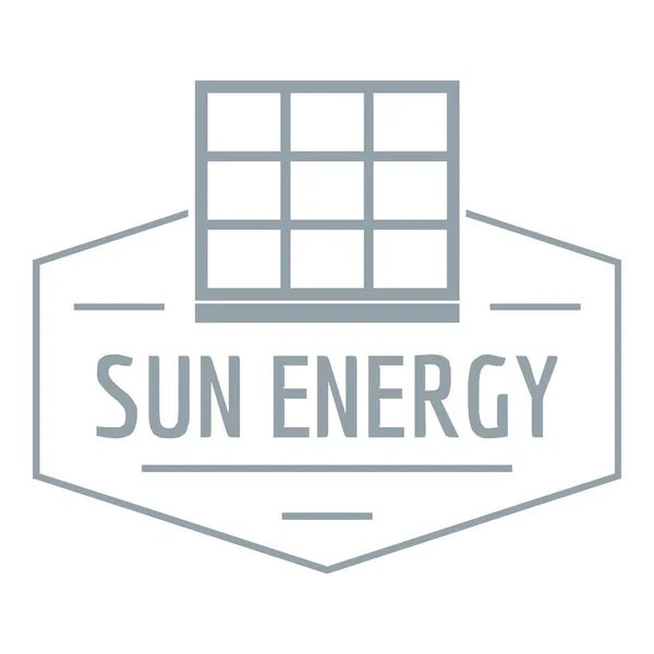 Sluneční energie logo, jednoduchý šedý styl — Stockový vektor