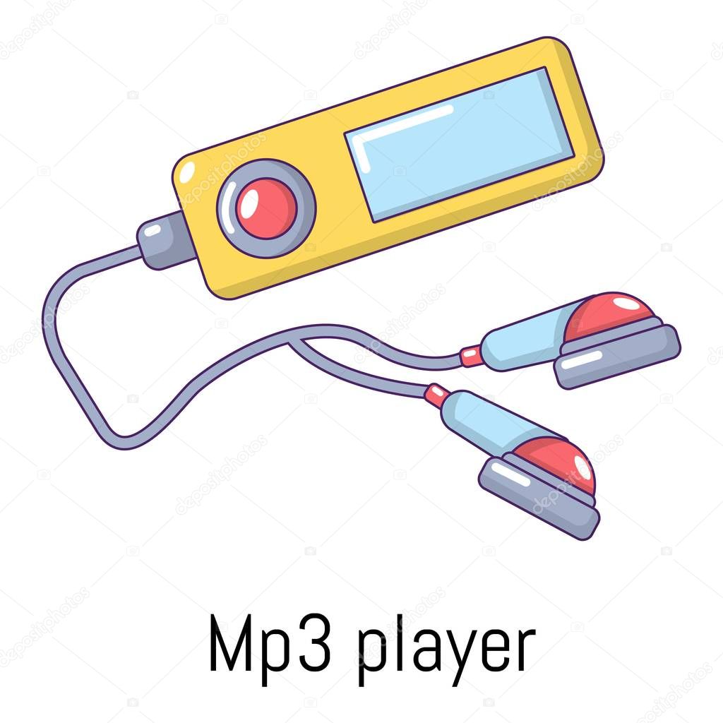 Mp3 player icon, cartoon style