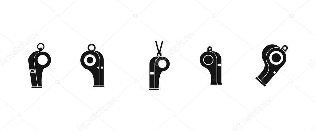 Whistle icon set, simple style