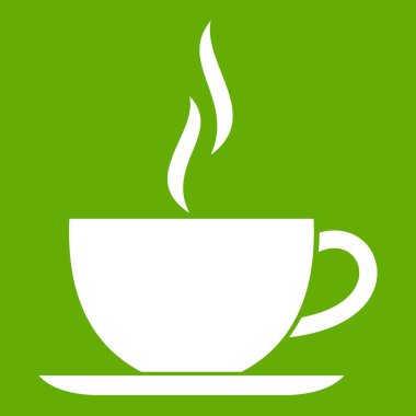 Sıcak bir içecek simgesi yeşil fincan