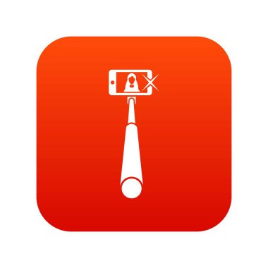 Hareket eden telefon simgesi dijital kırmızı sopayla Selfie