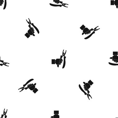 Keski tutan el desen sorunsuz siyah