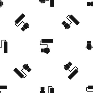 El hoding boya silindiri desen sorunsuz siyah