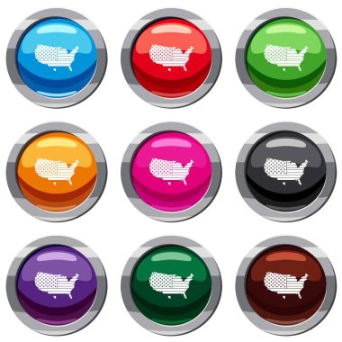 Amerikan harita 9 koleksiyonu ayarla