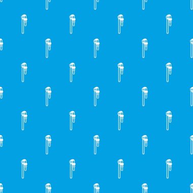 Boru ya da İngiliz anahtarı desen kesintisiz mavi