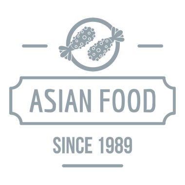 Tay Asya gıda logosu, basit gri tarzı