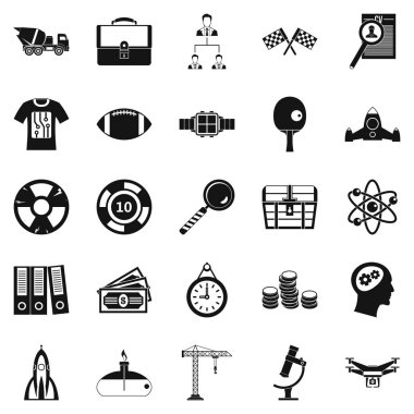 Başarılı Icons set, basit tarzı