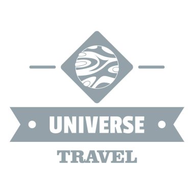 Evren seyahat logosu, basit gri tarzı