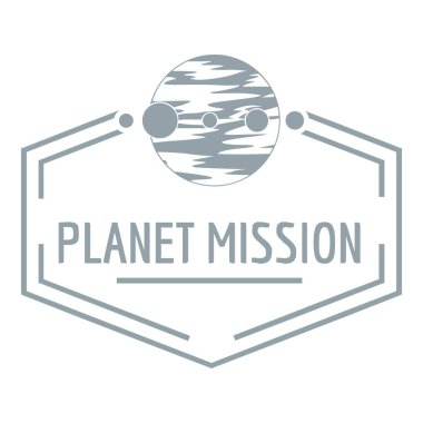 Gezegen misyon logosu, basit gri tarzı