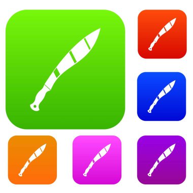 Eğri bıçak renk koleksiyonu ayarla