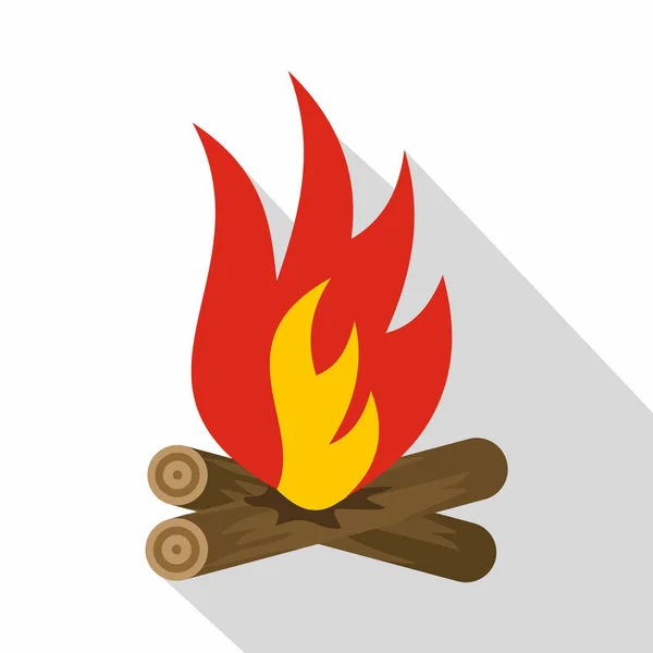 Bonfire ikon, platt stil — Stock vektor