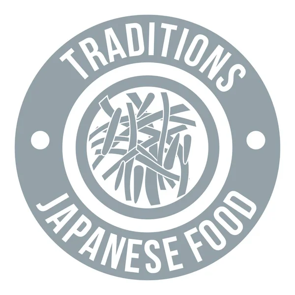 Sushi japanisches Food Logo, schlichter grauer Stil — Stockvektor