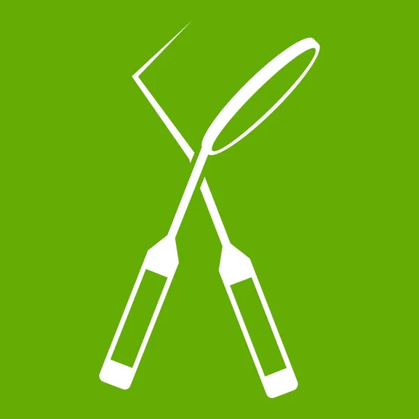 Tand instrument för odontologi ikonen grön — Stock vektor