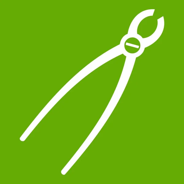 Ícone de instrumento de extração de dentes verde — Vetor de Stock