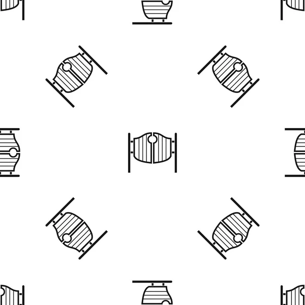 빈티지 웨스턴 스윙 살롱 문 패턴 완벽 한 블랙 — 스톡 벡터