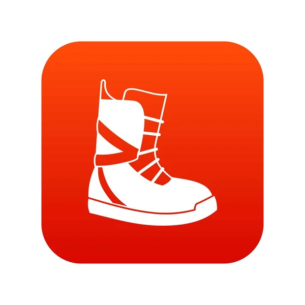 Botte pour icône de snowboard numérique rouge — Image vectorielle
