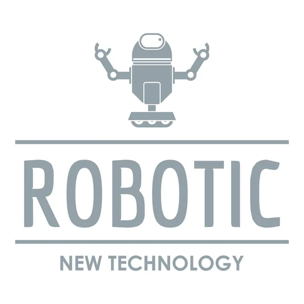 Logo de tecnología robótica, estilo gris simple — Archivo Imágenes Vectoriales