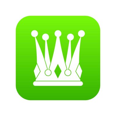 Krallara layık taç simgesi dijital yeşil