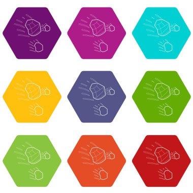 Taşlar simgeler atma 9 vektör ayarla