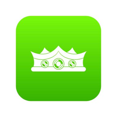 Kral taç simgesi dijital yeşil