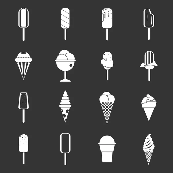Набір іконок морозива сірий вектор — стоковий вектор