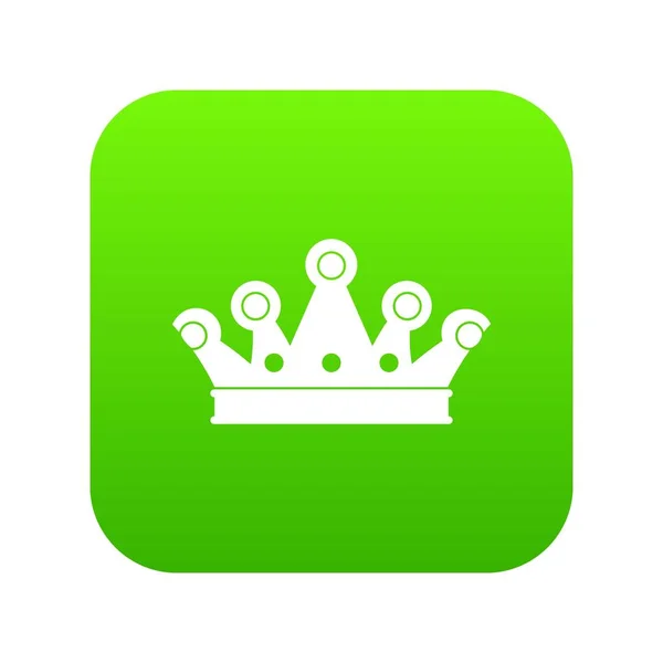 Royal crown ikona cyfrowego zielony — Wektor stockowy