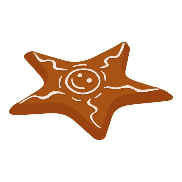 Gingerbread yıldız simgesi, izometrik stili — Stok Vektör