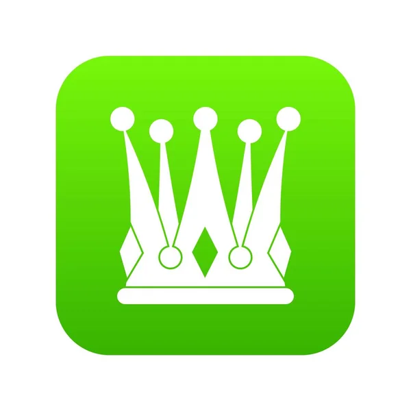 Królewskiej korony ikona cyfrowego zielony — Wektor stockowy