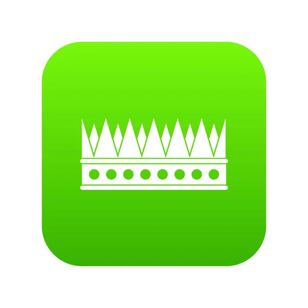 Ícone coroa Regal verde digital — Vetor de Stock