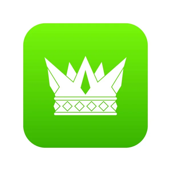 Cog corona icono digital verde — Vector de stock