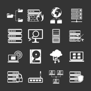 Gri vektör büyük veri Icons set
