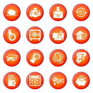 Kredi Icons set kırmızı vektör