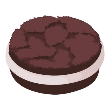 Oreo bisküvi simgesi, izometrik stili