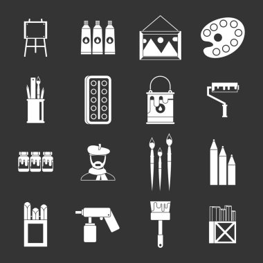 Simgeler resim gri vektör ayarla