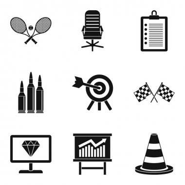 Tanrılaştırma Icons set, basit tarzı