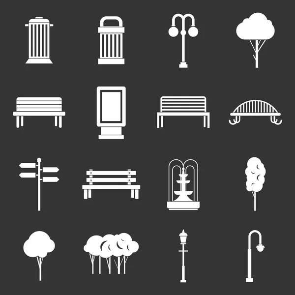 Ensemble d'icônes de parc vecteur gris — Image vectorielle