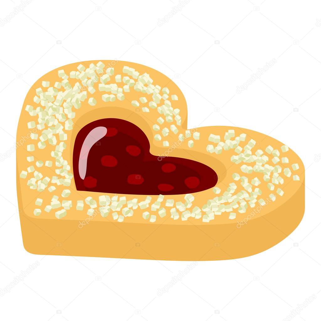 Heart cookie iicon. Isometric illustration of heart cookie i vector icon for web