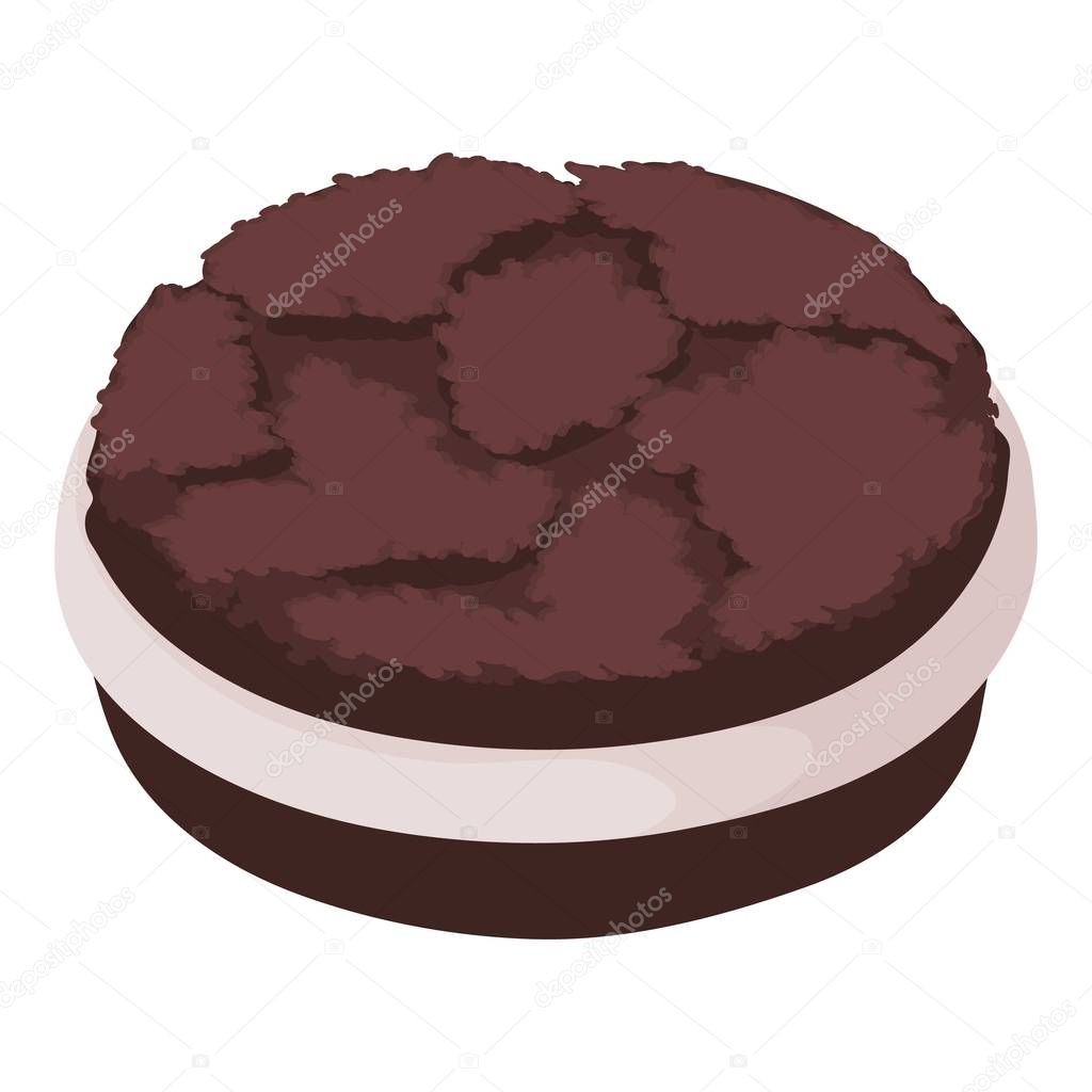 Oreo biscuit icon. Isometric illustration of oreo biscuit vector icon for web