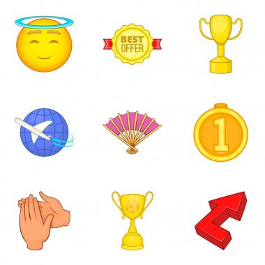 Icons set, karikatür tarzı ulaşmak