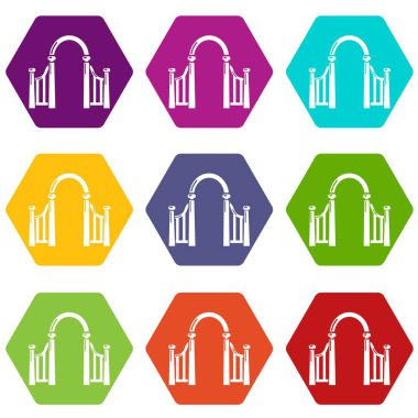 Kemer metal simgeleri 9 vektör ayarla