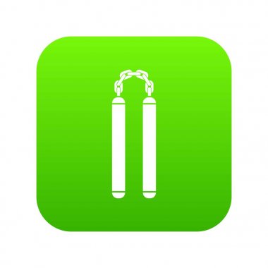 Nunchaku simgesi dijital yeşil