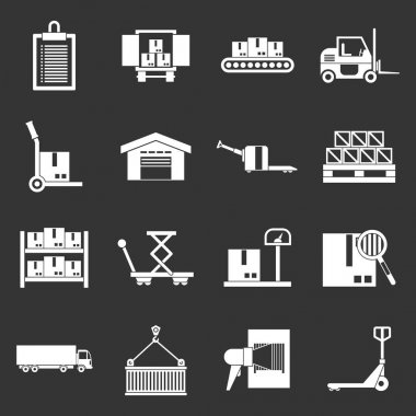 Gri vektör lojistik Icons set