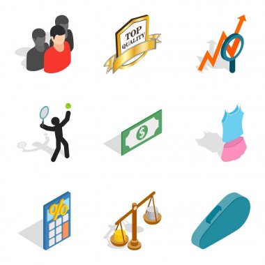 Adaylığı Icons set, izometrik stili