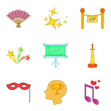 Kalite güvence simgeleri ayarla, tarzı çizgi film