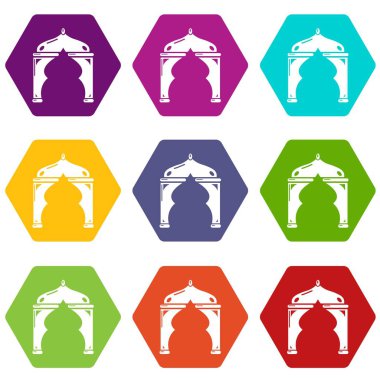 9 vektör kemer Türkiye Icons set