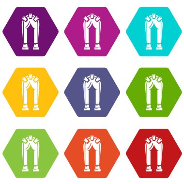 9 vektör kemer geçmiş Icons set