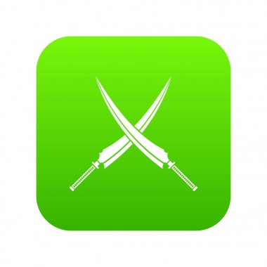 Samuray kılıç simgesi dijital yeşil