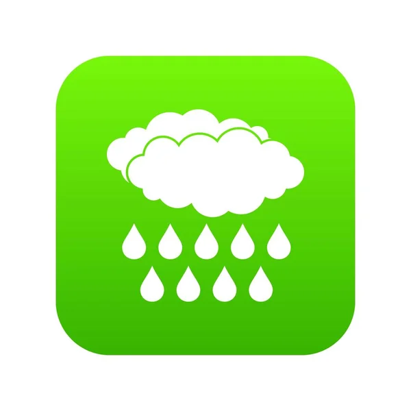 Icono de lluvia verde digital — Vector de stock
