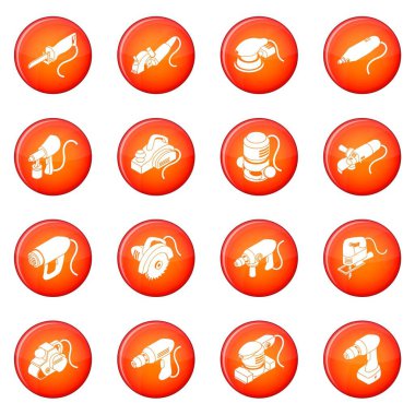 Kırmızı vektör elektrikli aletler Icons set