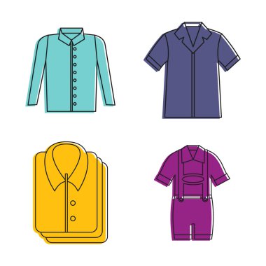 Gömlek simge kümesi, renk anahat stili